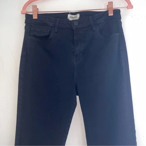 L’Agence Margot High Rise Skinny Jeans Black Size 29 Baddie Edgy Goth Grunge - Picture 3 of 11